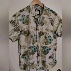 Cactus Man Cotton Slim Fit Short Sleeve Print Button Down Shirt in size XL
